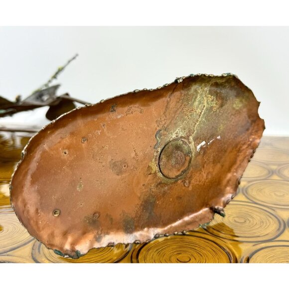 Vintage 1970s butterflies copper sculpture, enamel painted metal, 19.5" tall - Picture 8 of 10